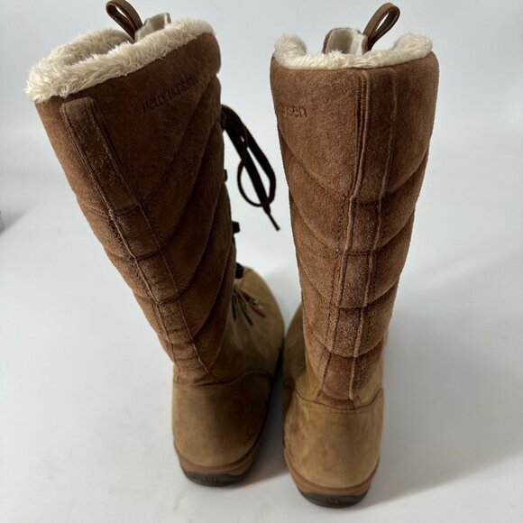 Helly Hansen Brown Leather Insulated Winter Boots Womens EU 38 US 7 Faux Fur Lin - Picture 14 of 16